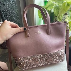 Kate spade pink glitter cross body purse